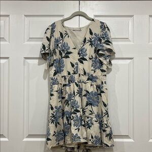 Abercrombie & Fitch Floral V-Neck Bohemian Mini Dress Womens Size XL